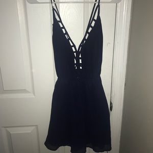 Navy open back sun dress